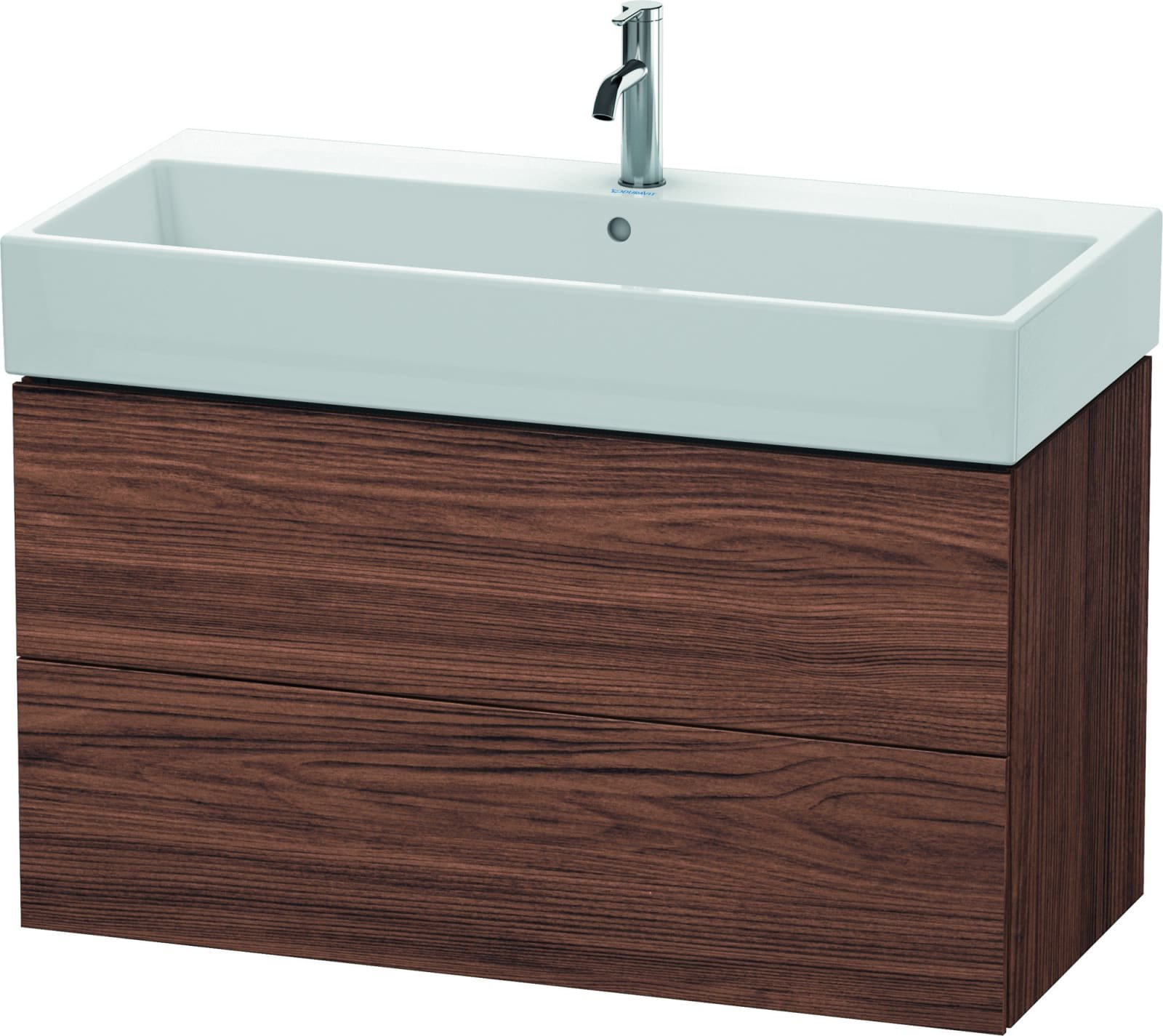 Duravit Wastafelonderbouw L-Cube,2 lades 459 x 984x 544 Noten donker