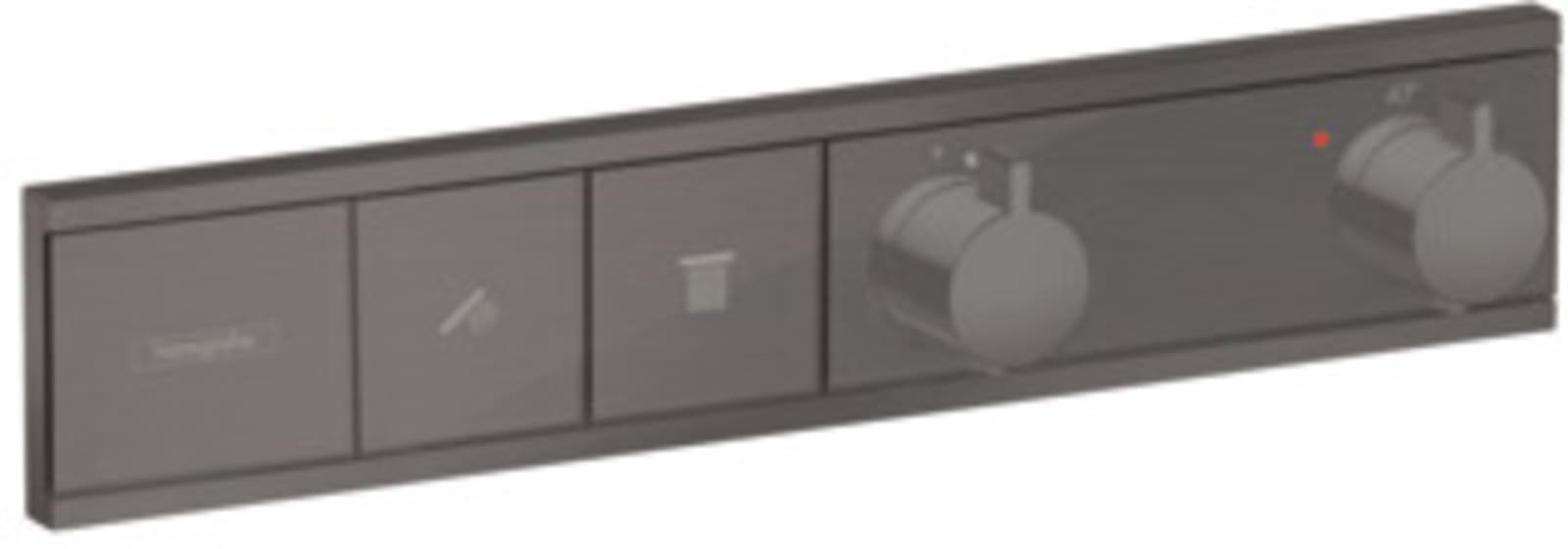 Hansgrohe, Douchethermostaat afbouwdeel, Rainselect, 2 functies, geborsteld zwart chroom