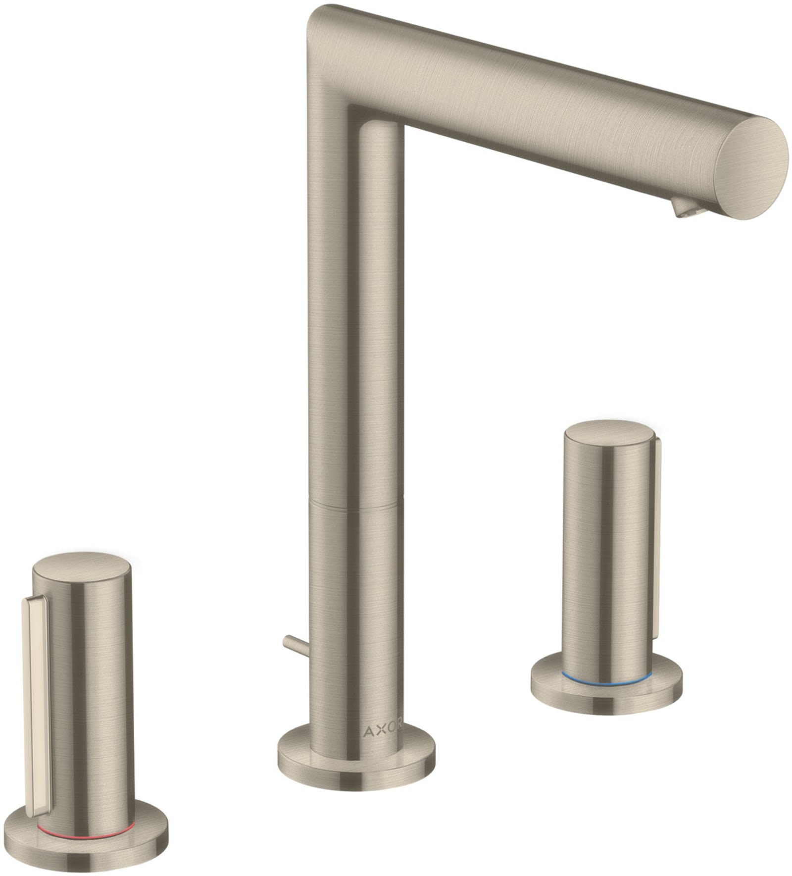 AXOR Uno 3-gats wastafelmengkraan 200 met zero-greep en pop-up wastegarnituur brushed nickel