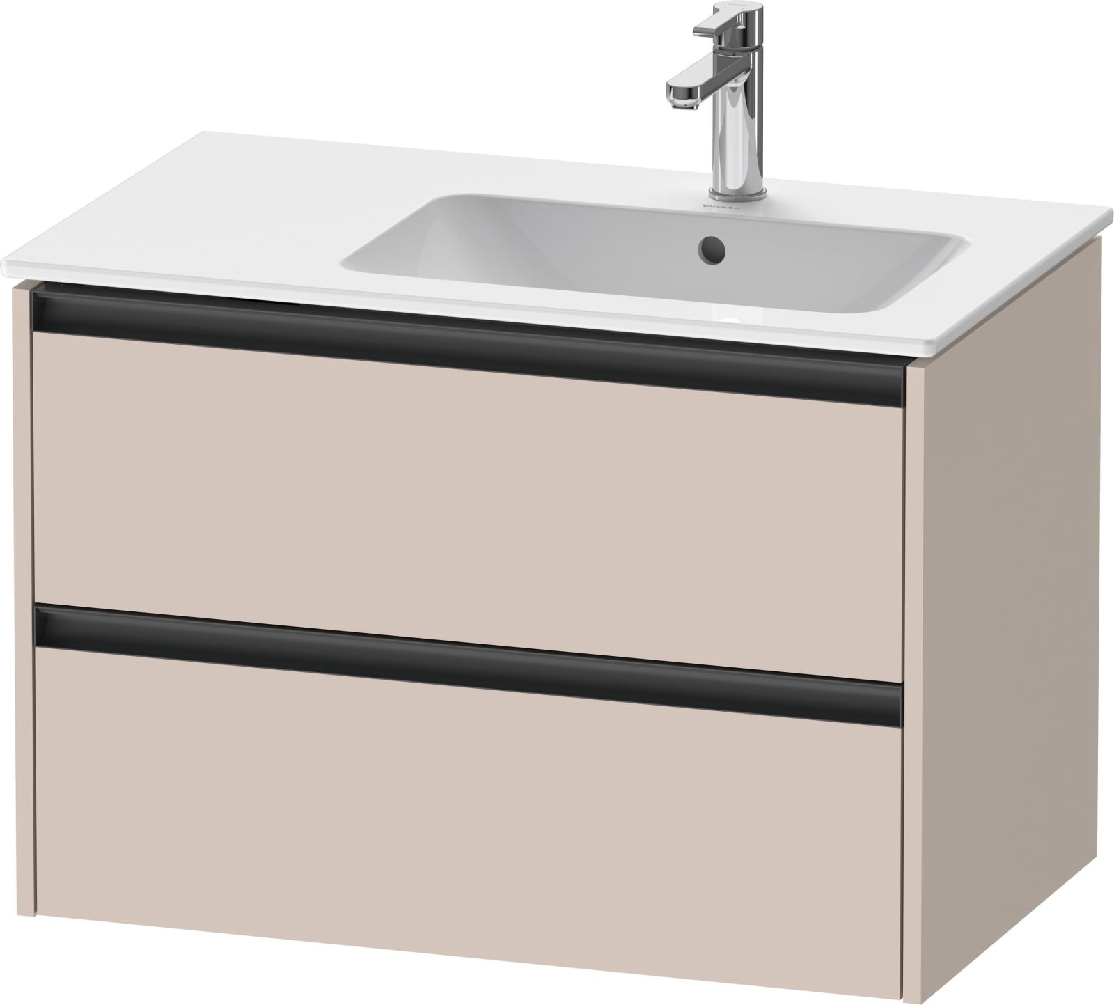 Duravit Ketho.2 Wastafelonderbouw hangend, Taupe Mat, rechthoekig, aantal kleine lades: 2 – K25268091910000