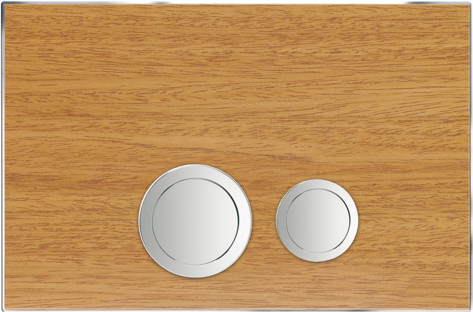 Rezi bedieningspaneel Design, Hout Beuken, met druktoetsen in verchroomd messing