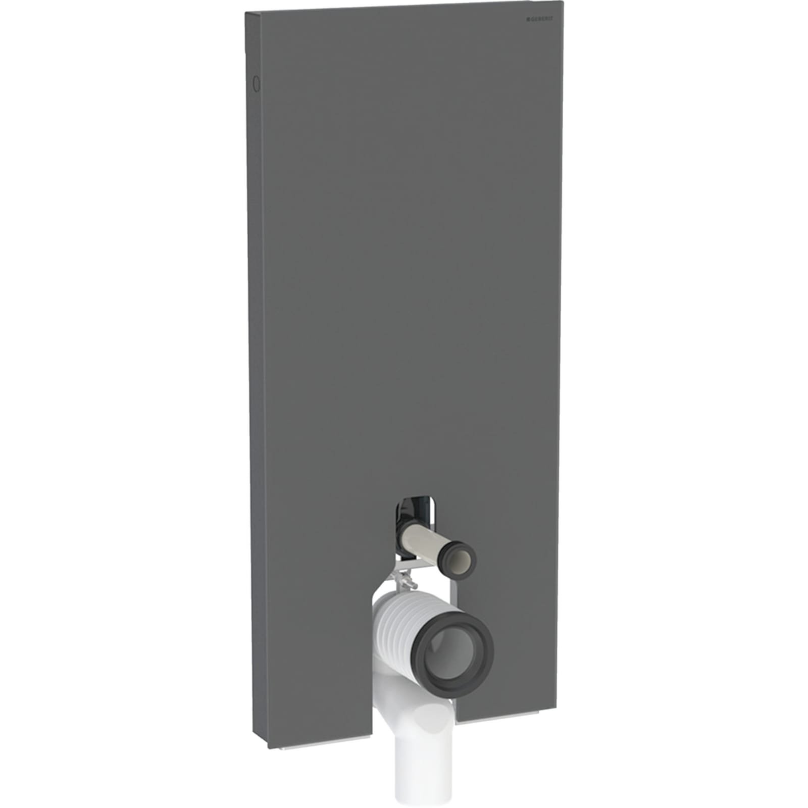 Geberit Monolith, staande wc, 114cm: zwart glas,zijafw.zwart geb.,alu.