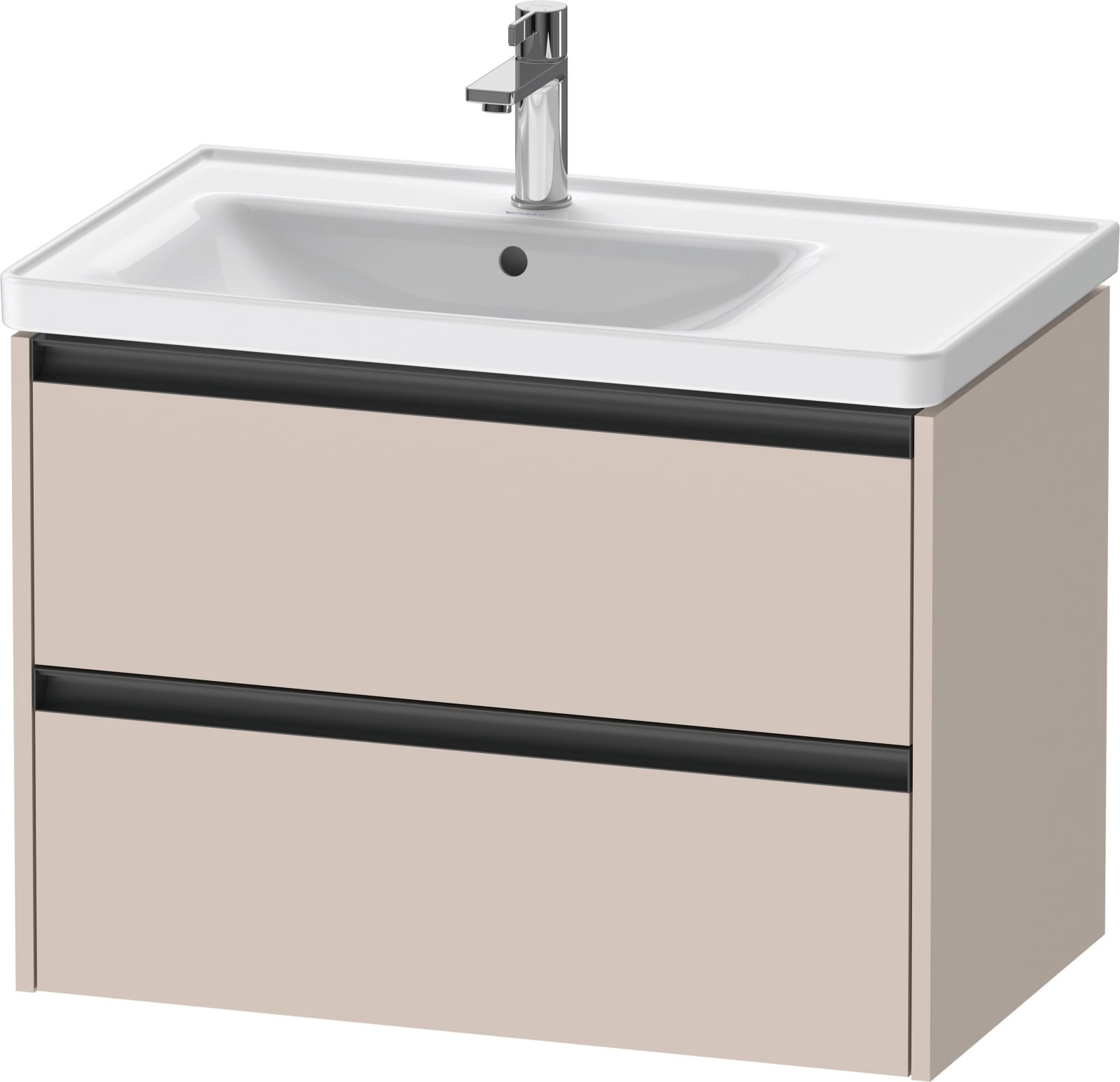 Duravit Ketho.2 Wastafelonderbouw hangend, Taupe Mat, rechthoekig, aantal kleine lades: 2 – K25285091910000