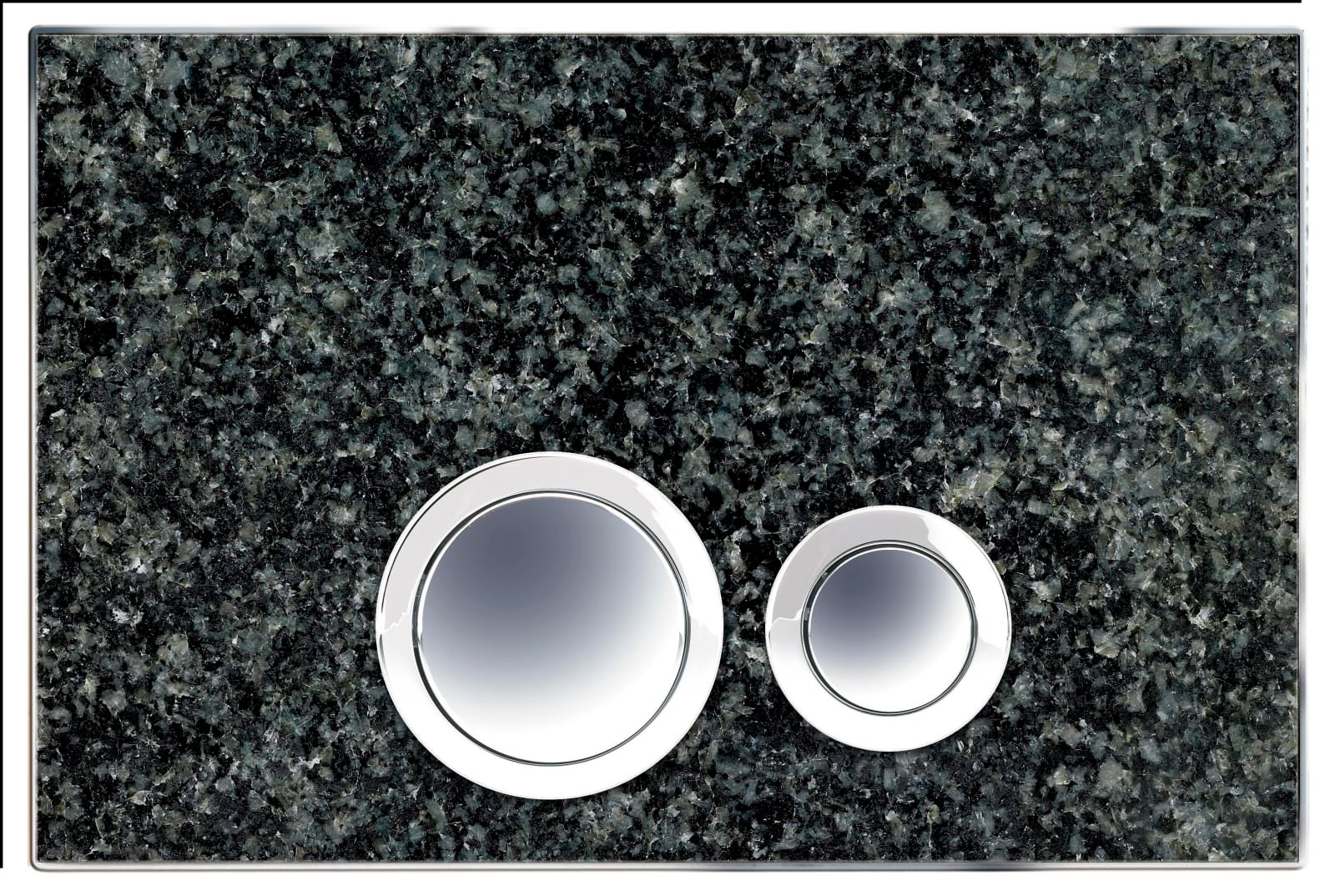 Rezi bedieningspaneel Design, Natuursteen Graniet, met druktoetsen in verchroomd kunststof