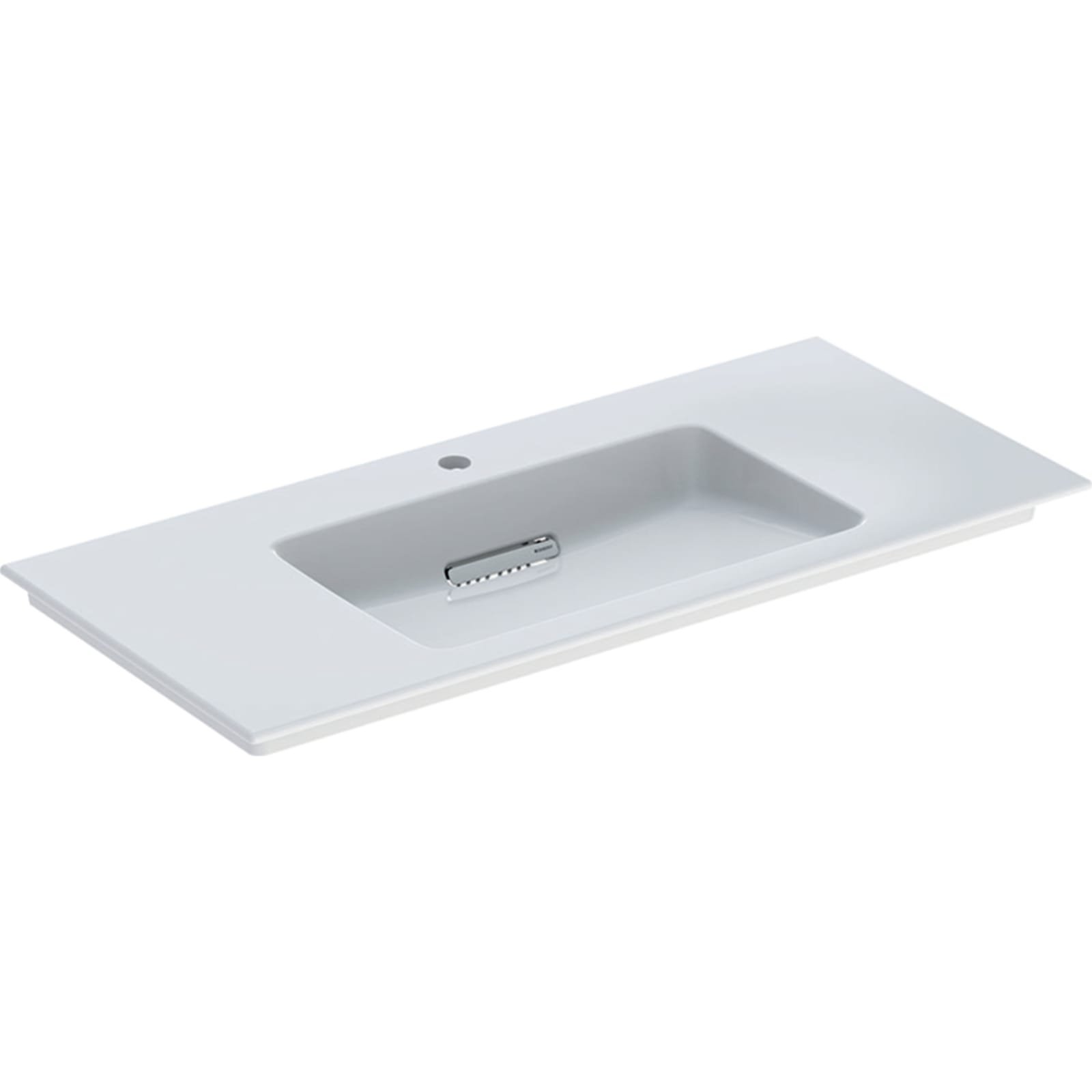 Geberit One meubelwastafel afvoer horizontaal 105x48cm met kraangat Kera Tect