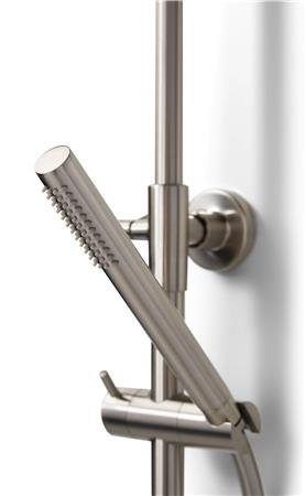 Blue Label Brondby douchesysteem in hoogte verstelbaar, thermostatisch, messing hoofddouche 25cm, geborsteld nikkel thumbnail 3