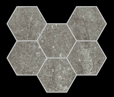 KeraSelect Stone union Mud 24x31 Hexagon Mosaic