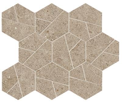 Atlas Concorde Boost Stone Clay Matt 25x28,5 Mosaico Hex - natuursteenlook