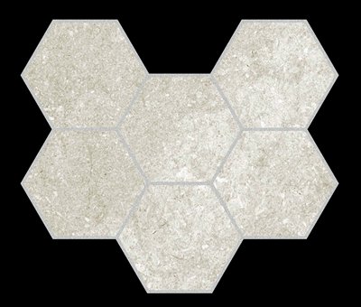 KeraSelect Stone union Ash 24x31 Hexagon Mosaic