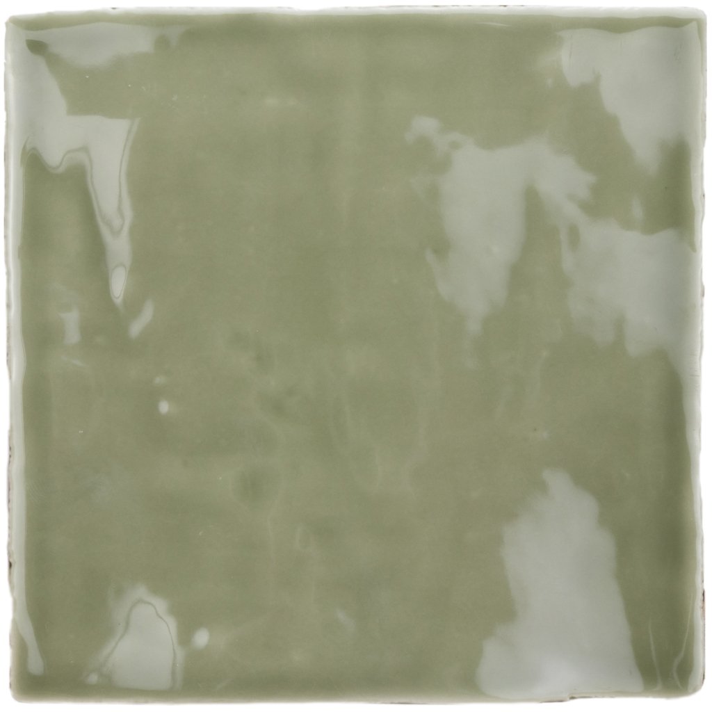 Steenbok Rustic Handmade Olive Green Glossy 13x13