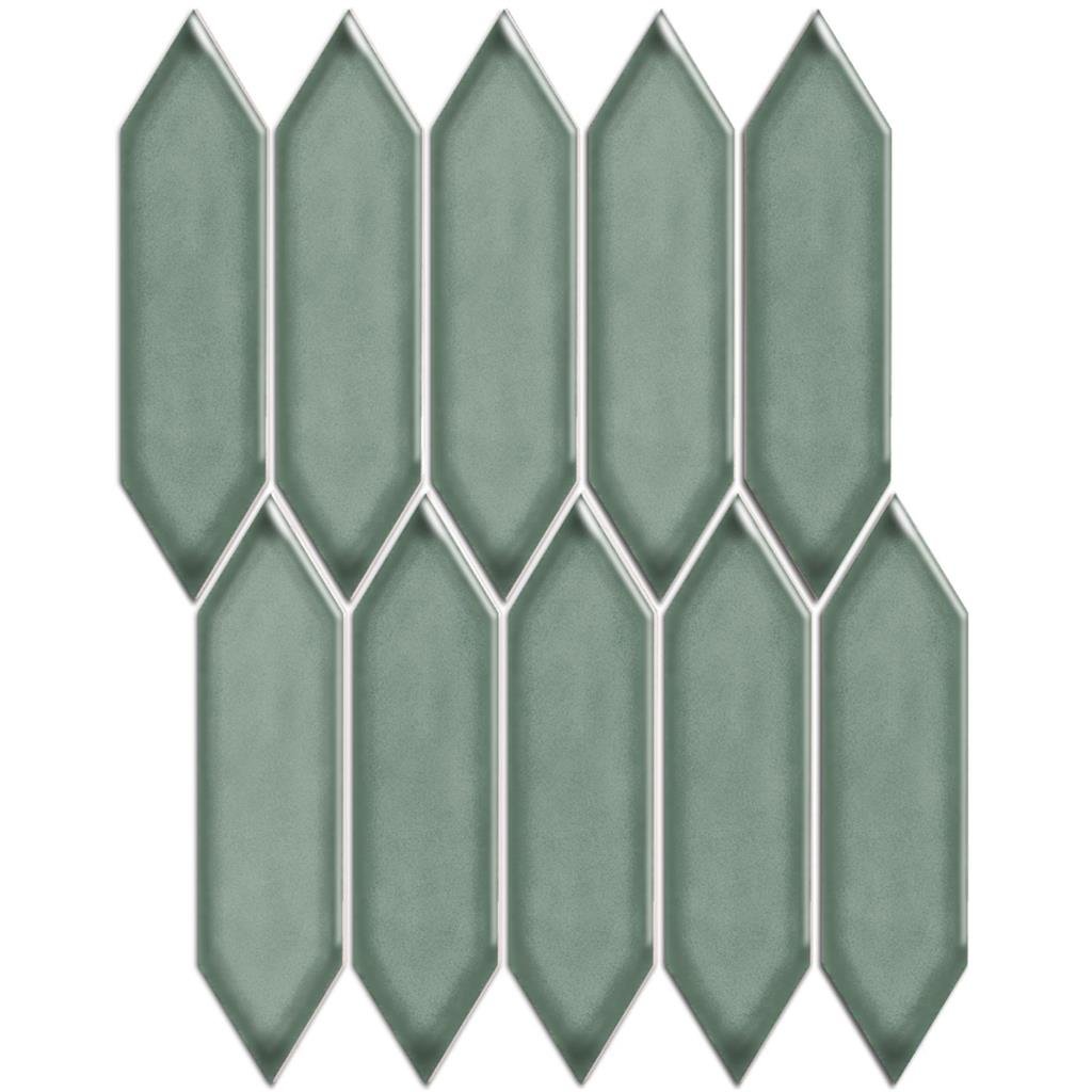 TMF Paris PAPIC82 Green Grey Glossy 4,8x19,5 25,8x31,3 Picket