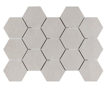 Ecoceramic Newton White Natural 7,3x8,3 32,5x22,5 Malla Hexagonal