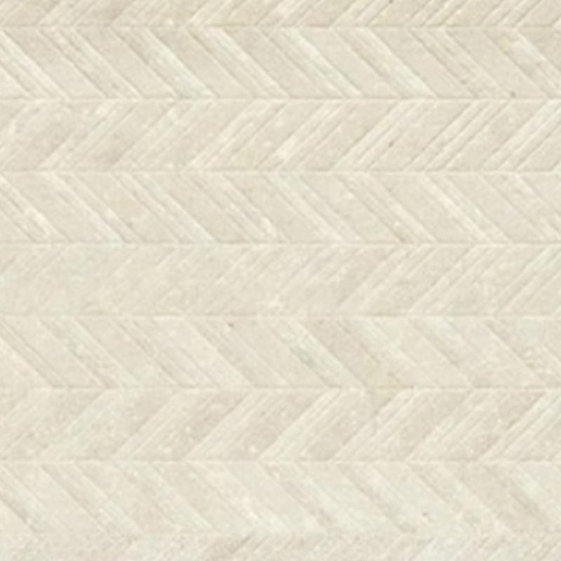 Zandsteen ivoor visgraat reliëf 40x120 (R)