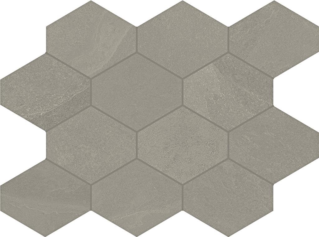 Unicom Starker Brazilian slate Silk grey Naturale 25x34 Hexagon