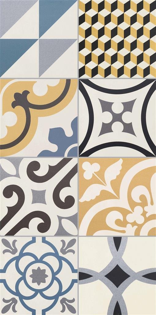 Kerion Neocim Plus Patchwork Blue / Caramel 20x20