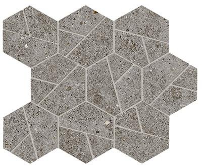 Atlas Concorde Boost Stone Smoke Matt 25x28,5 Mosaico Hex - natuursteenlook