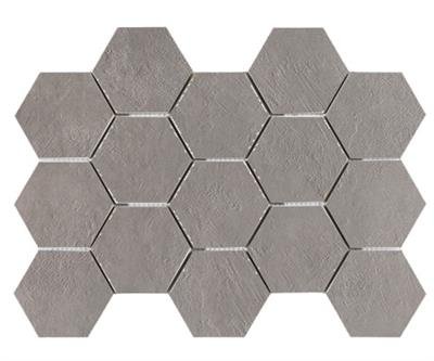 Ecoceramic Newton Silver Natural 7,3x8,3 32,5x22,5 Malla Hexagonal