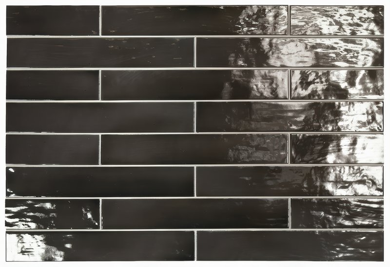 Wandtegel Manacor zwart 40x7 glans