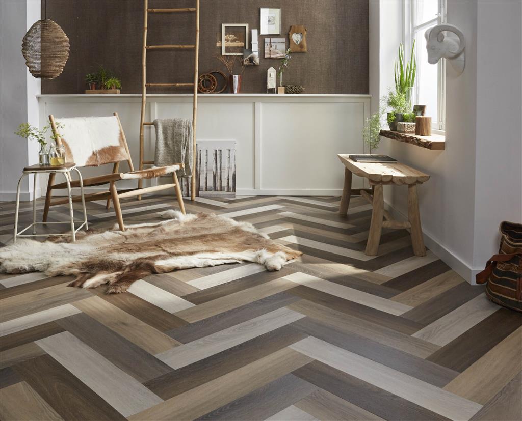 PVC Cascade Visgraat dryback warmbruin thumbnail 4