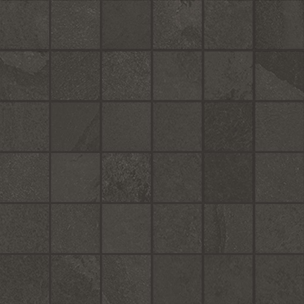 Unicom Starker Brazilian slate Rail black Naturale 5x5 30x30 Mosaico