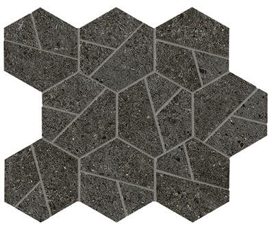 Atlas Concorde Boost Stone Tarmac Matt 25x28,5 Mosaico Hex - natuursteenlook
