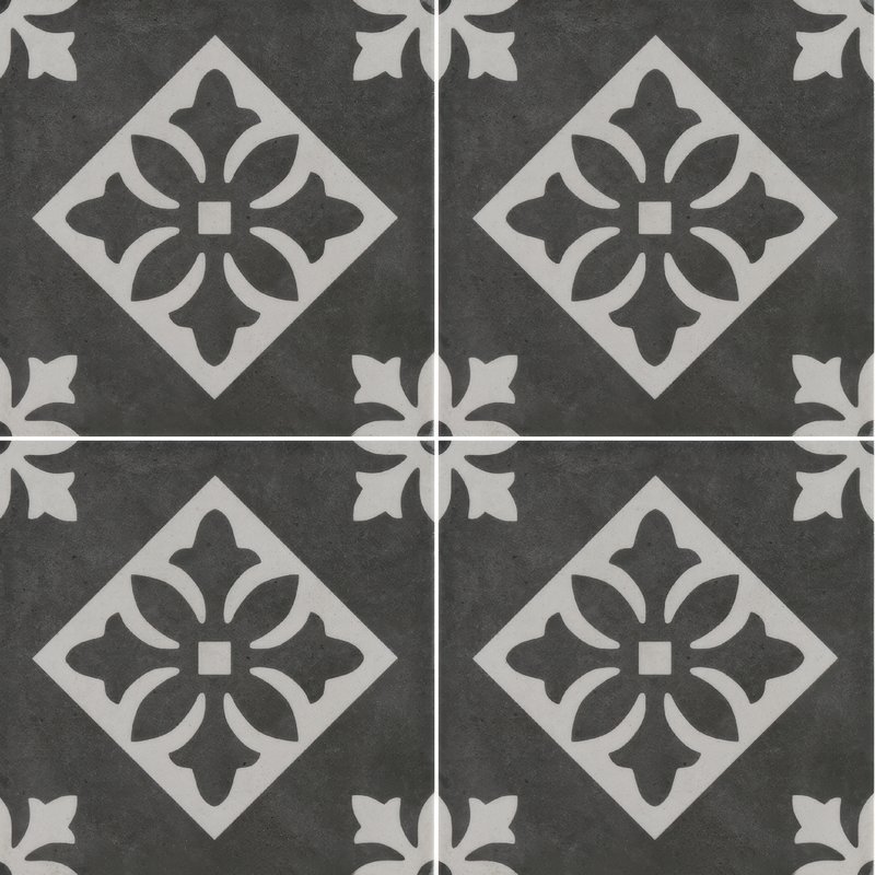 EQ vt Art Nouveau Padua Black 20x20 Dec.